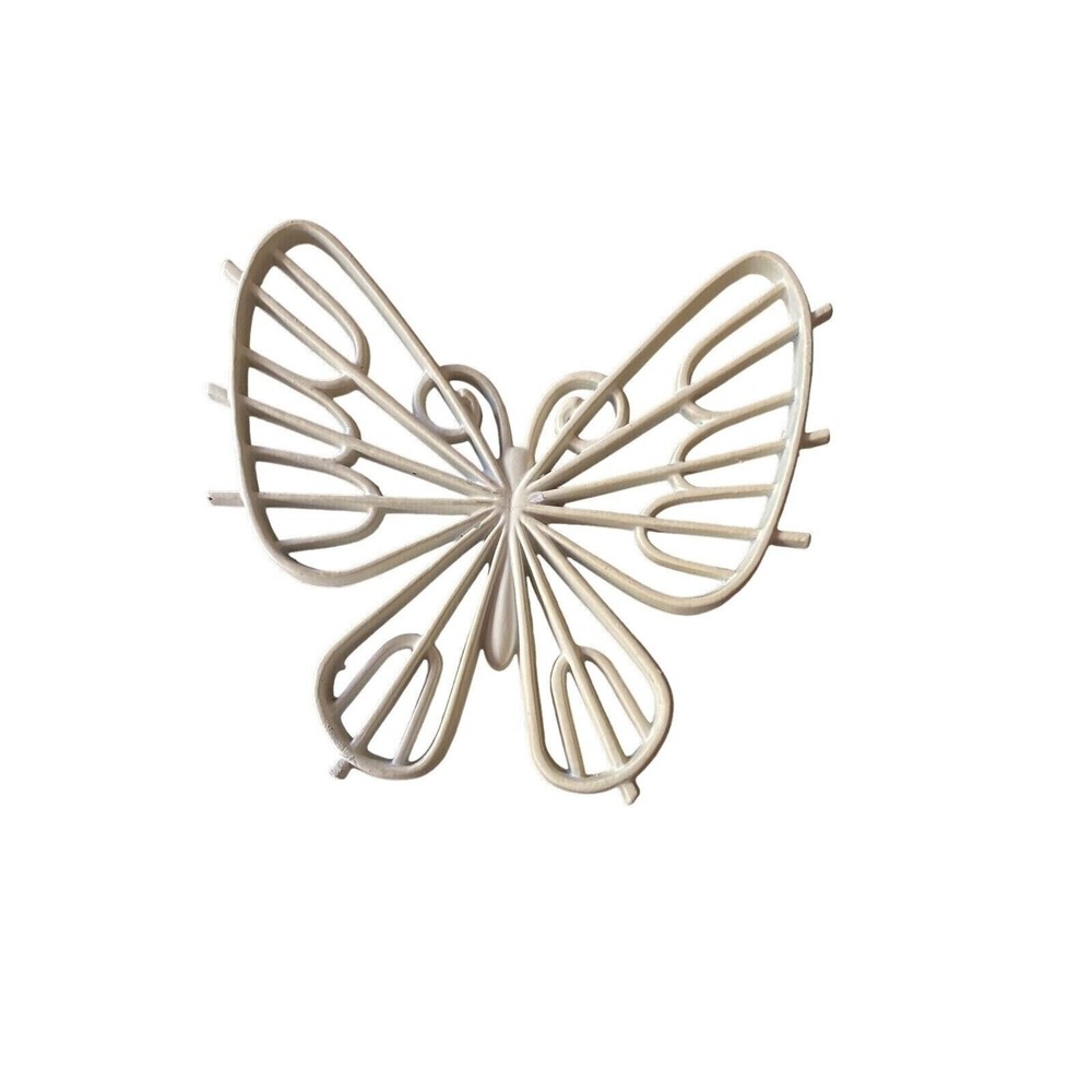 Burwood Wall Hanging Cream Butterfly 2098-1 MCM Vintage 1977 Plastic Decor